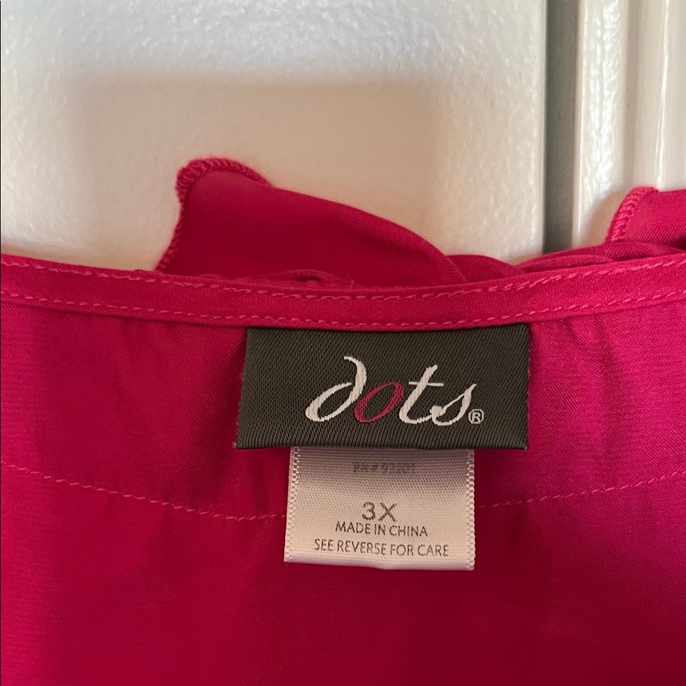 Dots - Fuchsia Ruffled Blouse - Picture 3 of 3